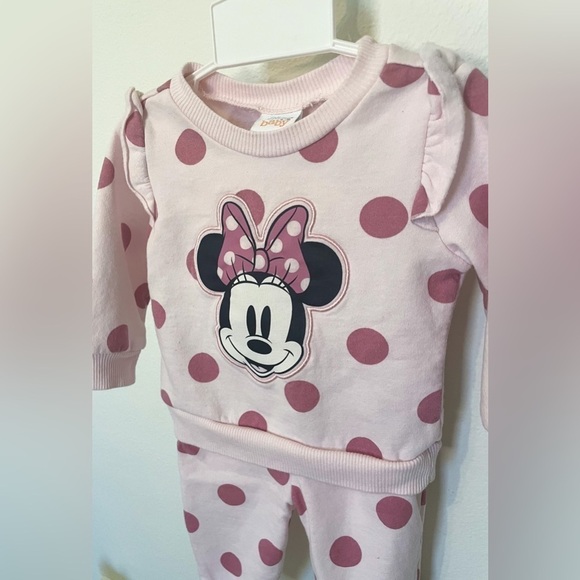 3/$30 Disney Baby Girl Pink Polkadot Minnie Mouse Sweater Set - Picture 1 of 4